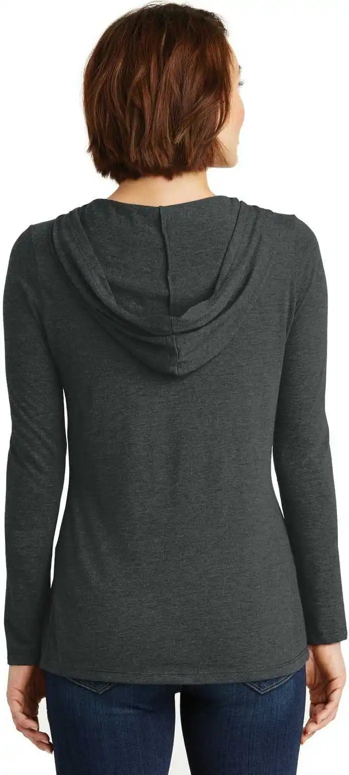 District Dm139l Women’s Perfect Tri Long Sleeve Hoodie Black Frost