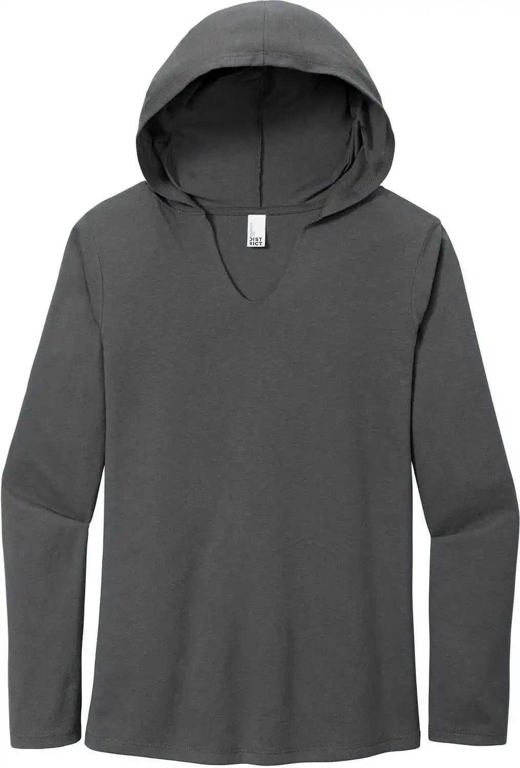 District Dm139l Women’s Perfect Tri Long Sleeve Hoodie Charcoal