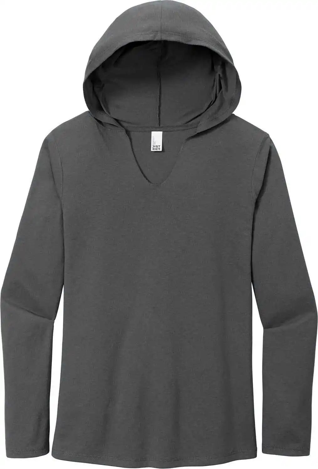 District Dm139l Women’s Perfect Tri Long Sleeve Hoodie - Charcoal