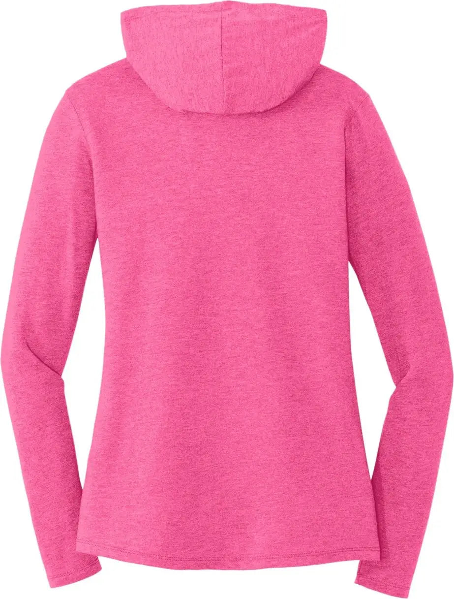 District Dm139l Women’s Perfect Tri Long Sleeve Hoodie - Fuchsia Frost