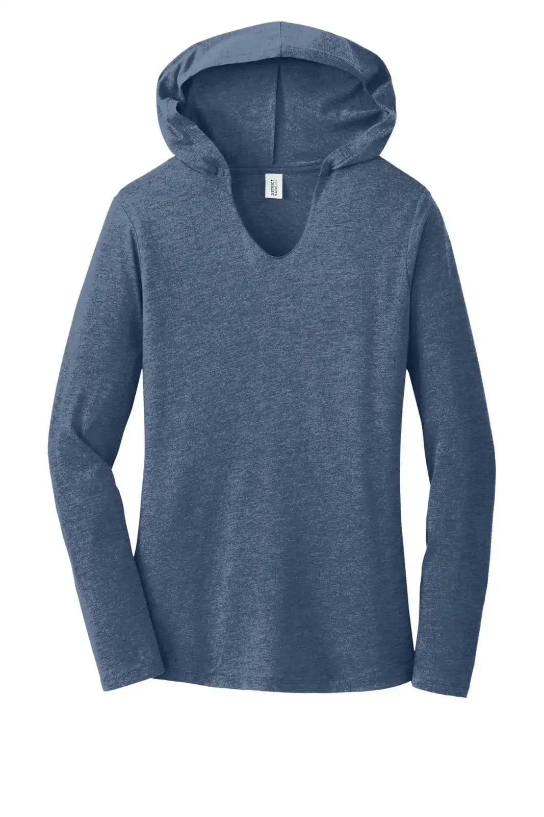 District Dm139l Women’s Perfect Tri Long Sleeve Hoodie - Navy Frost