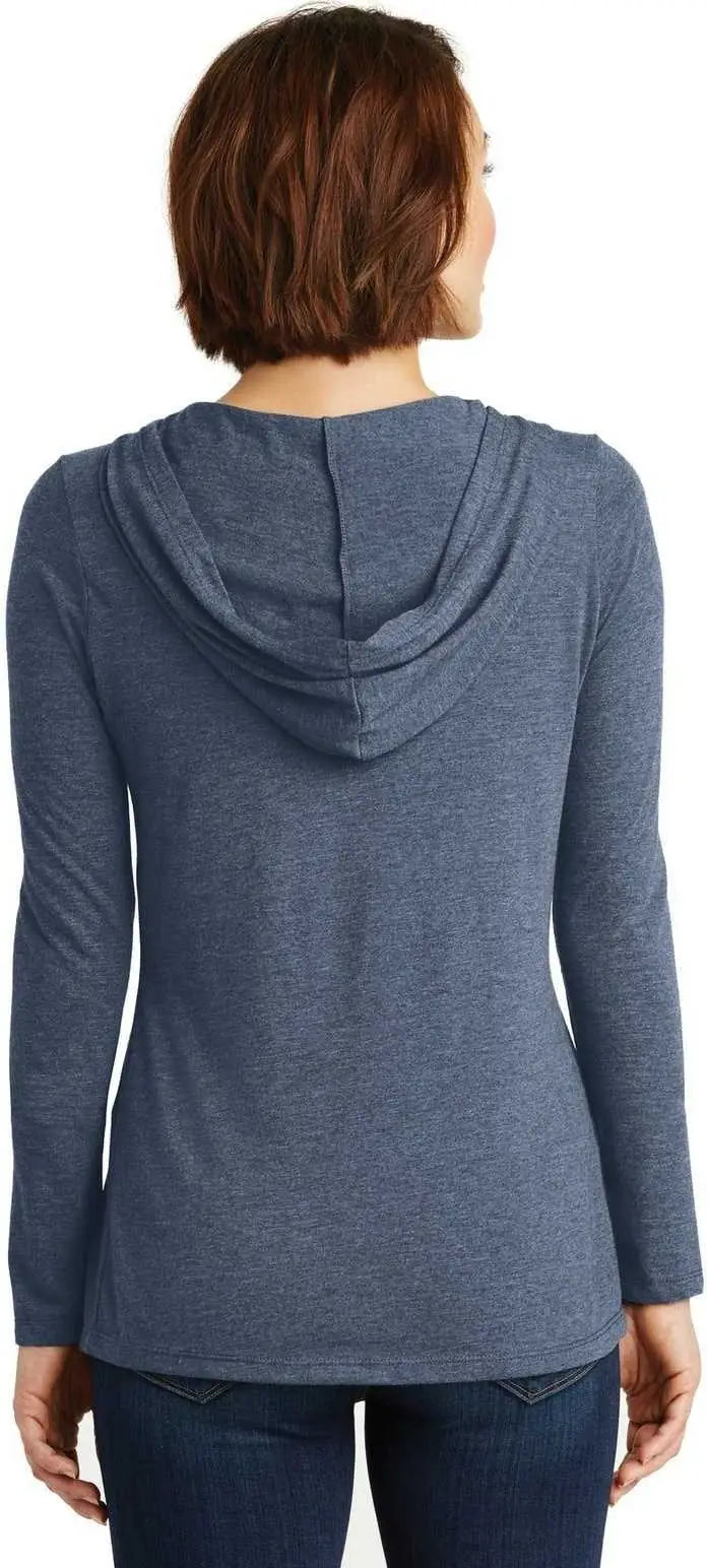 District Dm139l Women’s Perfect Tri Long Sleeve Hoodie - Navy Frost