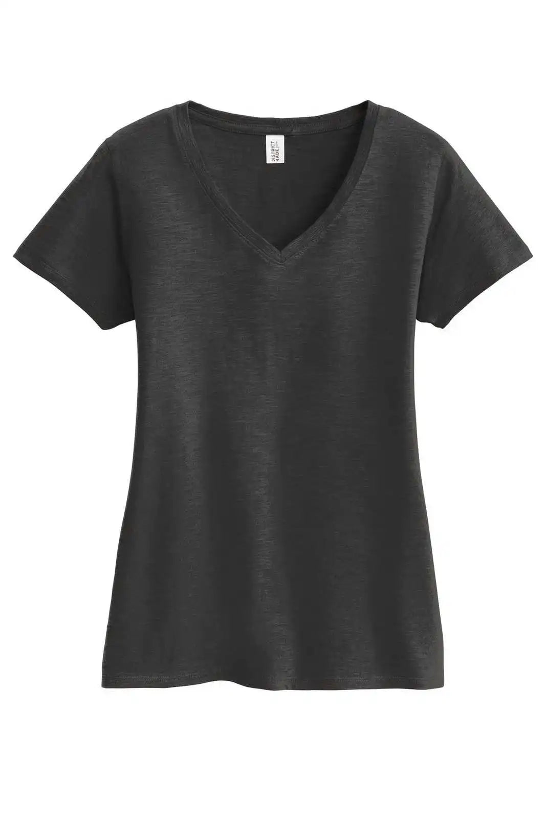 District Dm3501 Women’s Super Slub V-neck Tee - Charcoal