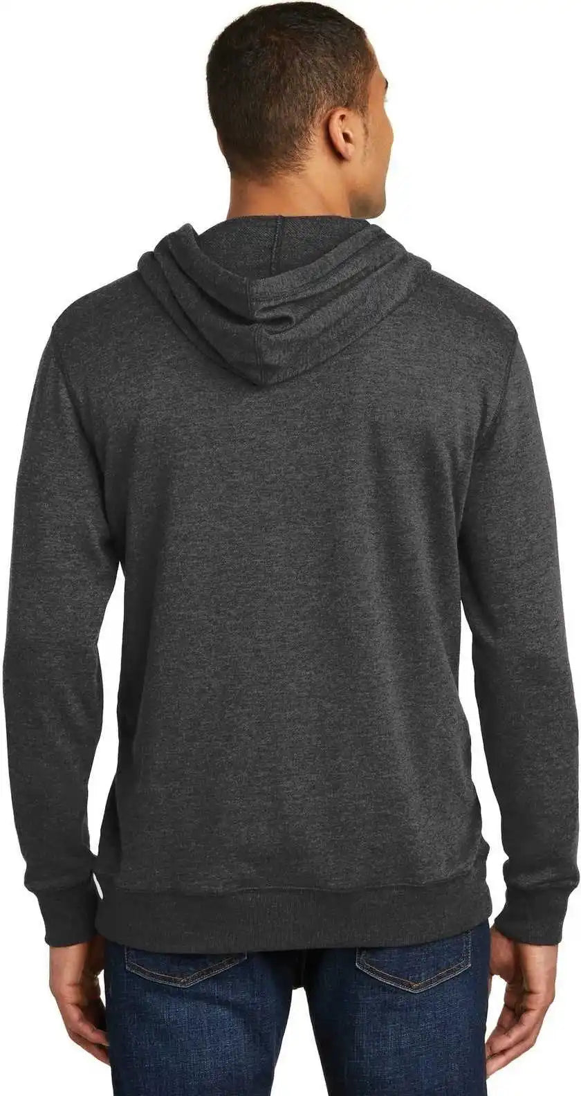 District Dm391 Lightweight Fleece Hoodie Heathered Black