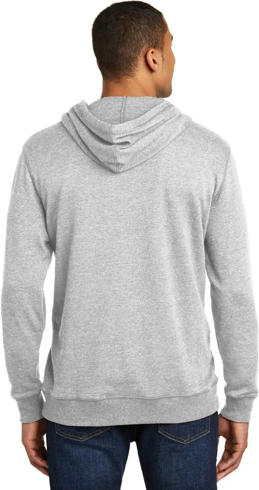 District Dm391 Lightweight Fleece Hoodie Heathered Gray