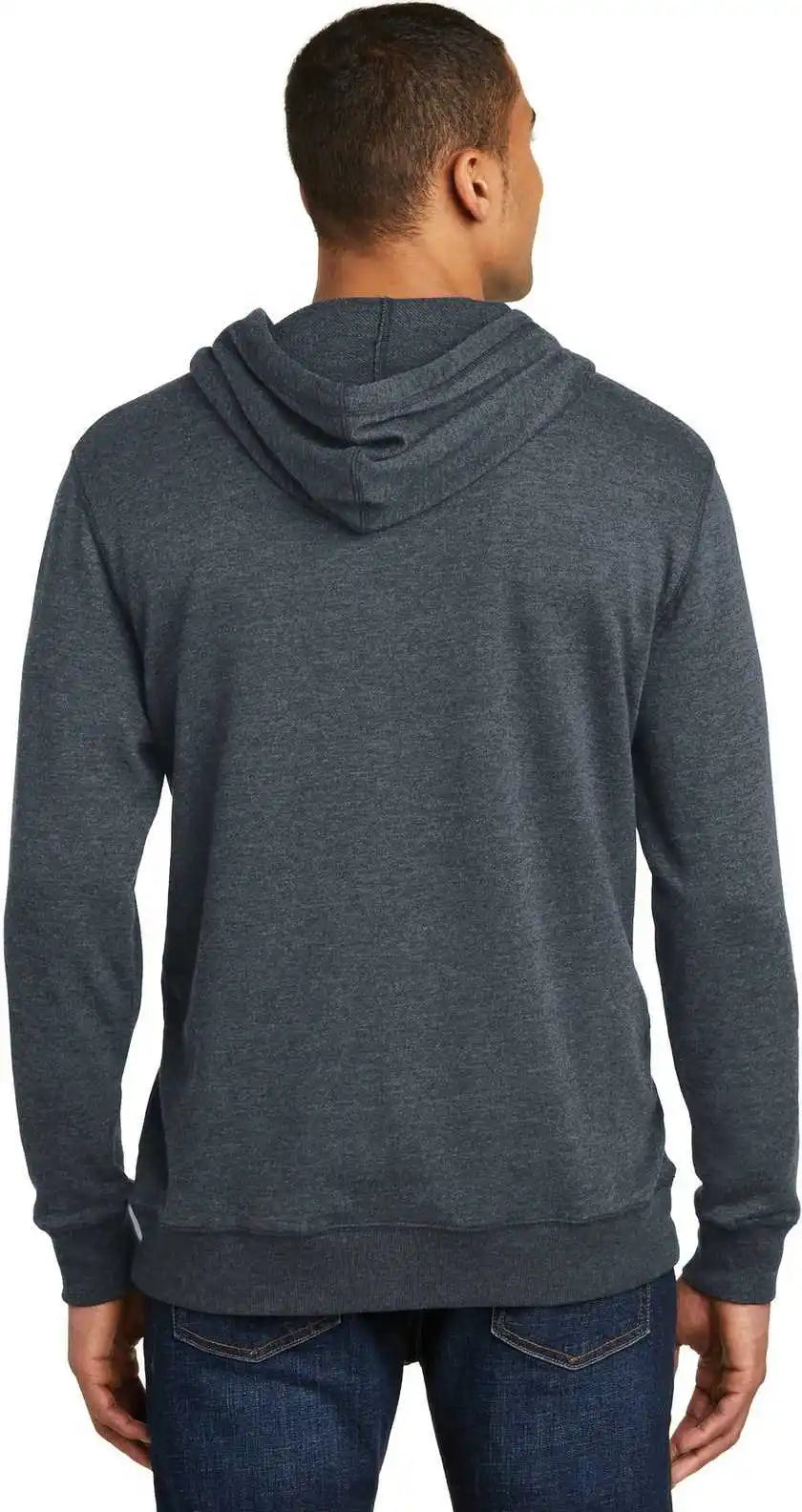 District Dm391 Lightweight Fleece Hoodie - Heathered Navy