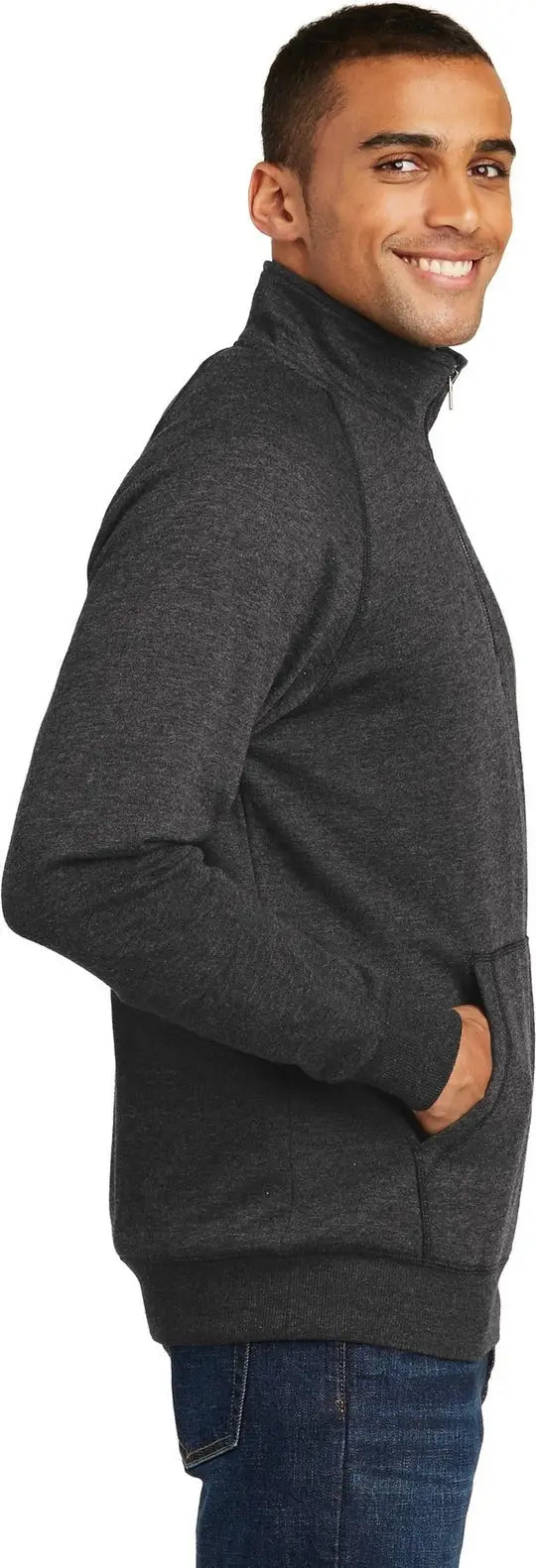 District Dm392 Lightweight Fleece 1/4-zip - Heathered Black