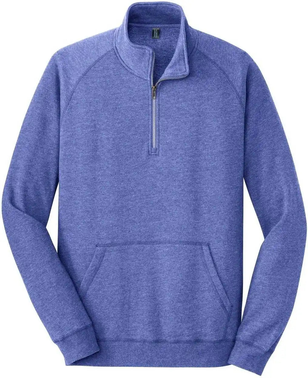 District Dm392 Lightweight Fleece 1/4 Zip Heathered Deep Royal