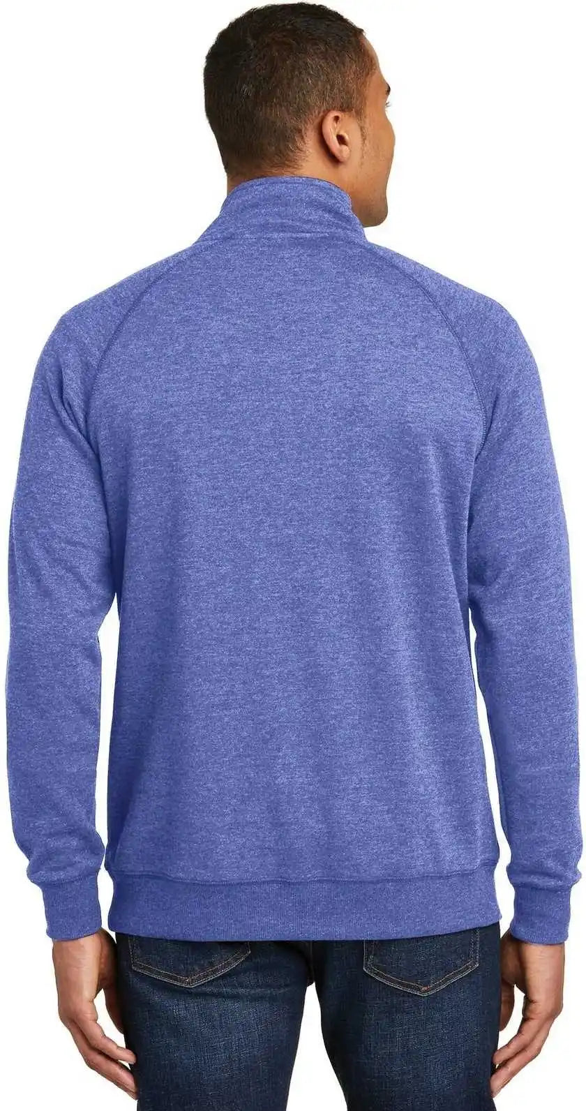 District Dm392 Lightweight Fleece 1/4 Zip Heathered Deep Royal