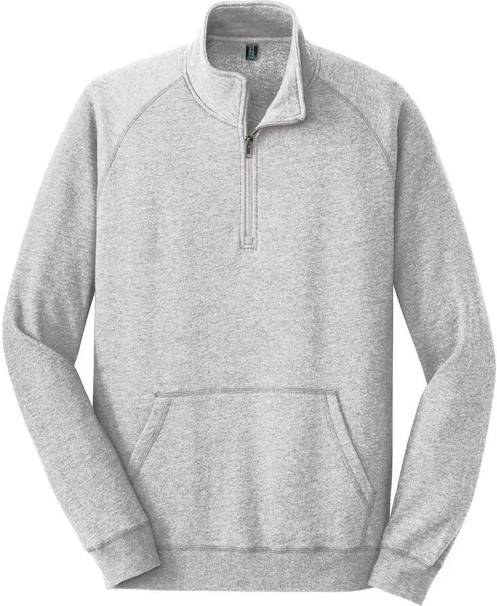 District Dm392 Lightweight Fleece 1/4 Zip Heathered Gray