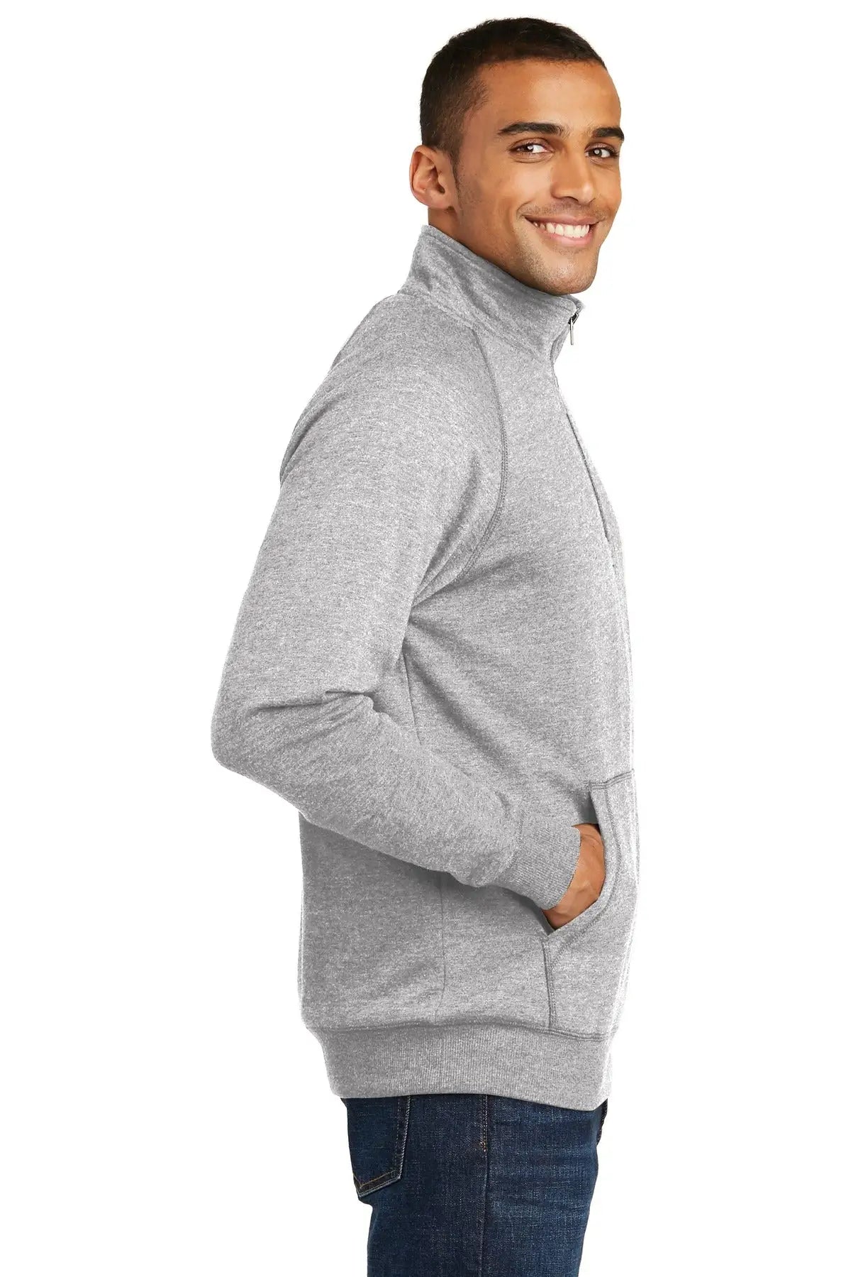 District Dm392 Lightweight Fleece 1/4-zip - Heathered Gray