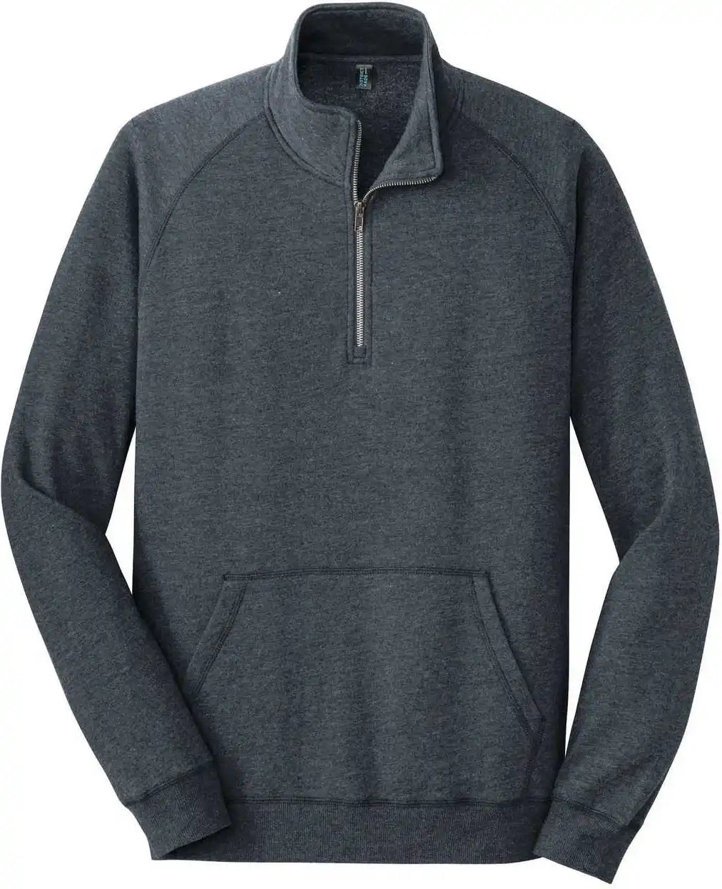 District Dm392 Lightweight Fleece 1/4 Zip Heathered Navy