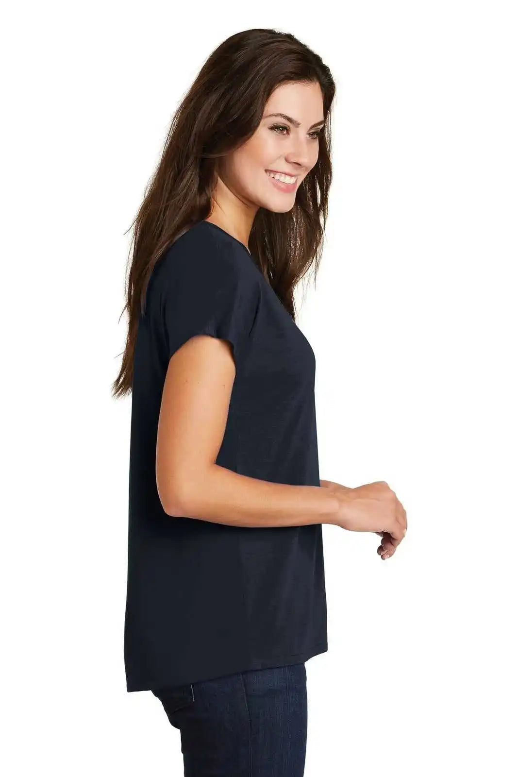 District Dm412 Women’s Drapey Dolman Tee - New Navy
