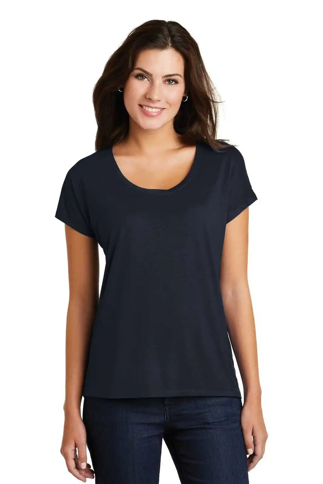 District Dm412 Women’s Drapey Dolman Tee - New Navy