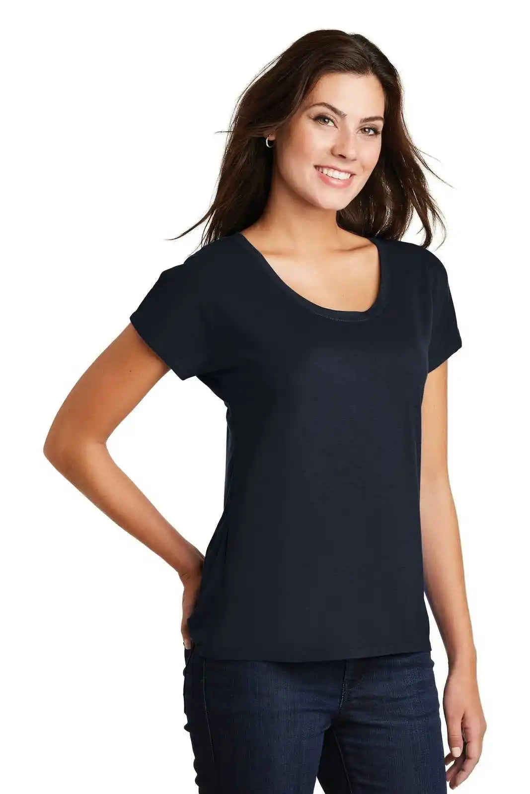 District Dm412 Women’s Drapey Dolman Tee - New Navy