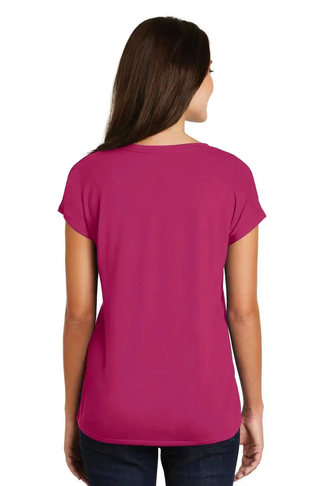 District Dm412 Women’s Drapey Dolman Tee - Pink Azalea