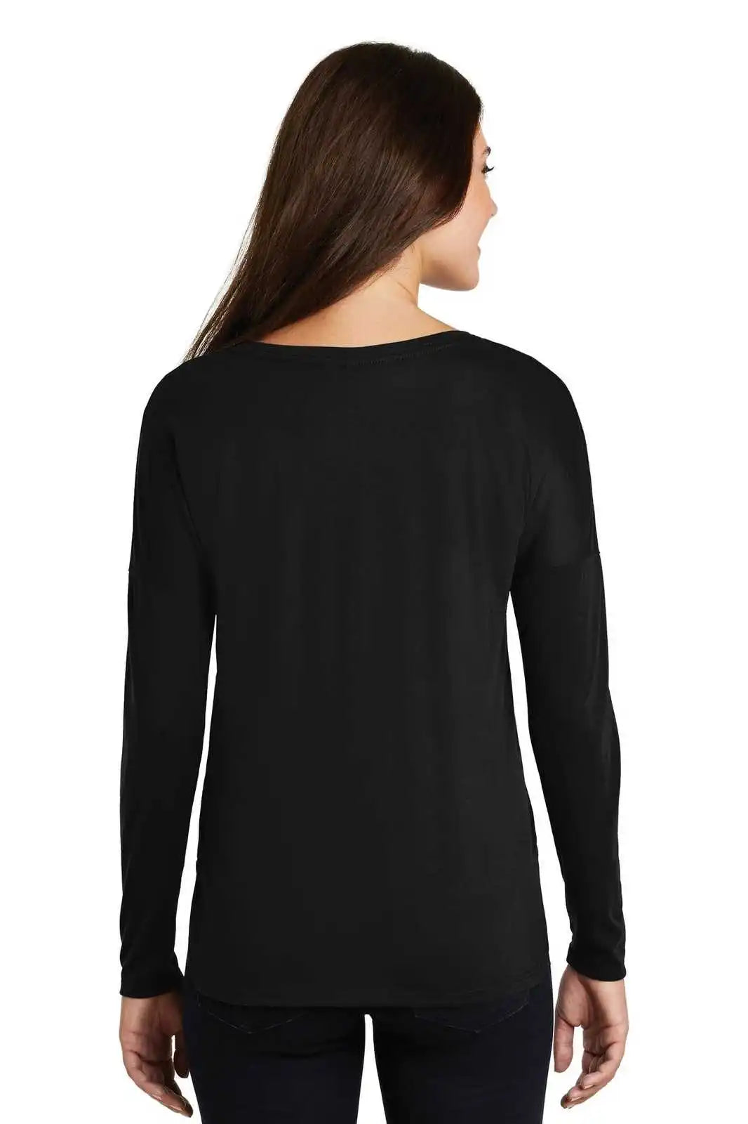 District Dm413 Women’s Drapey Long Sleeve Tee - Black