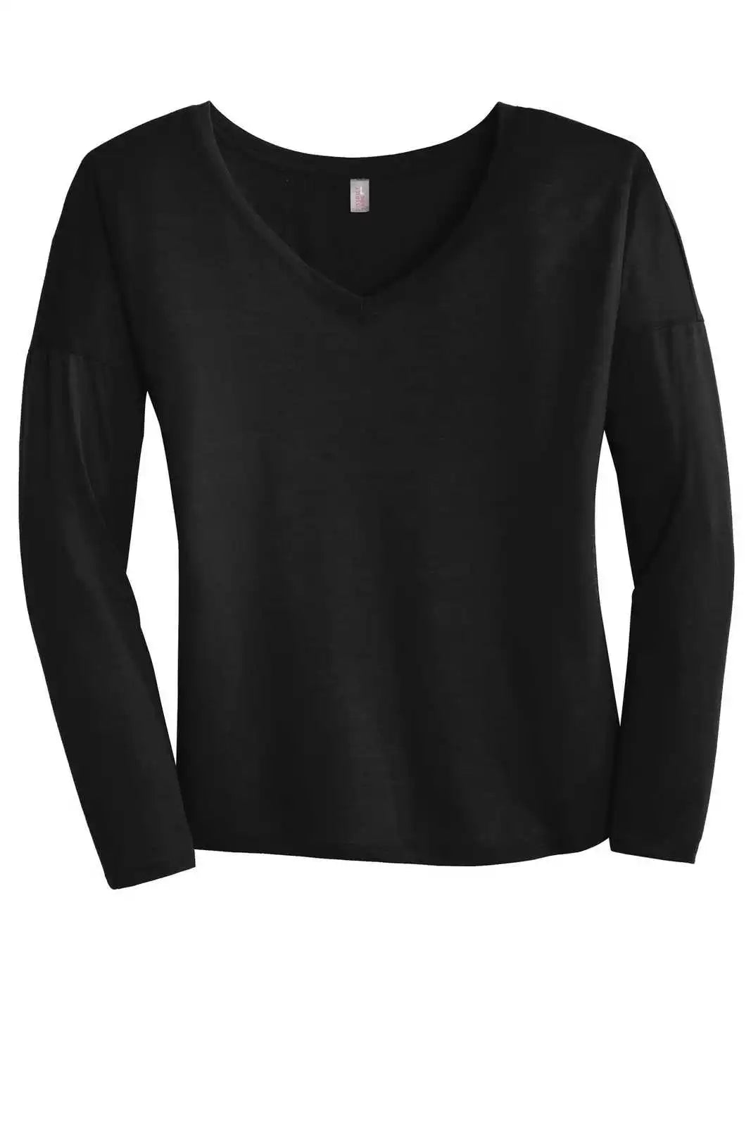 District Dm413 Women’s Drapey Long Sleeve Tee - Black