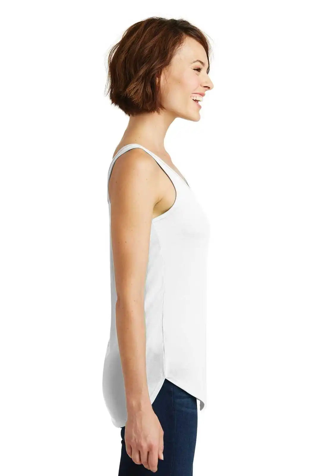 District Dm414 Women’s Drapey Tank - White