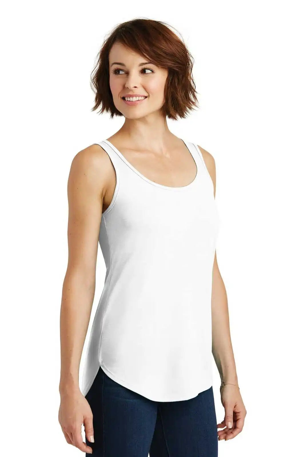 District Dm414 Women’s Drapey Tank - White