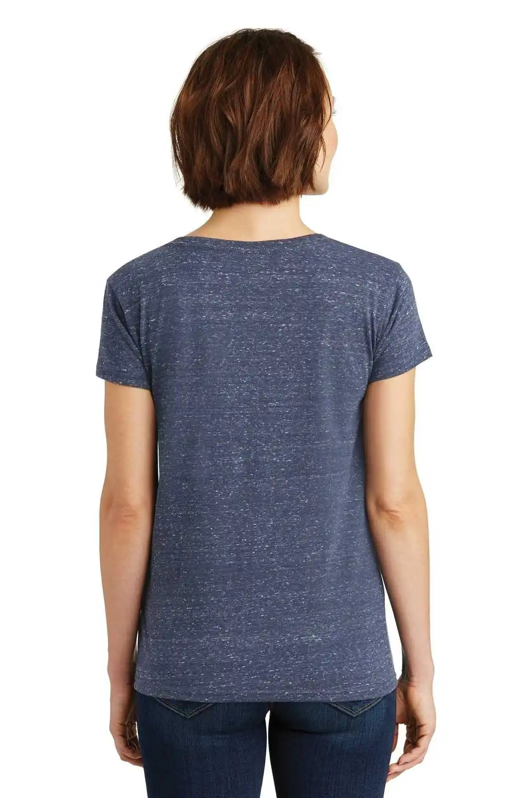 District Dm465 Women’s Cosmic V-neck Tee - Navy Royal