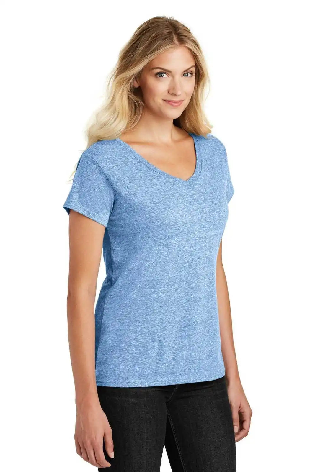 District Dm465a Women’s Astro V-neck Tee - Royal