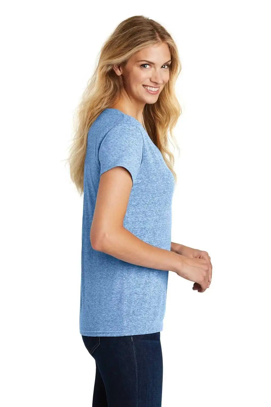District Dm465a Women’s Astro V-neck Tee - Royal
