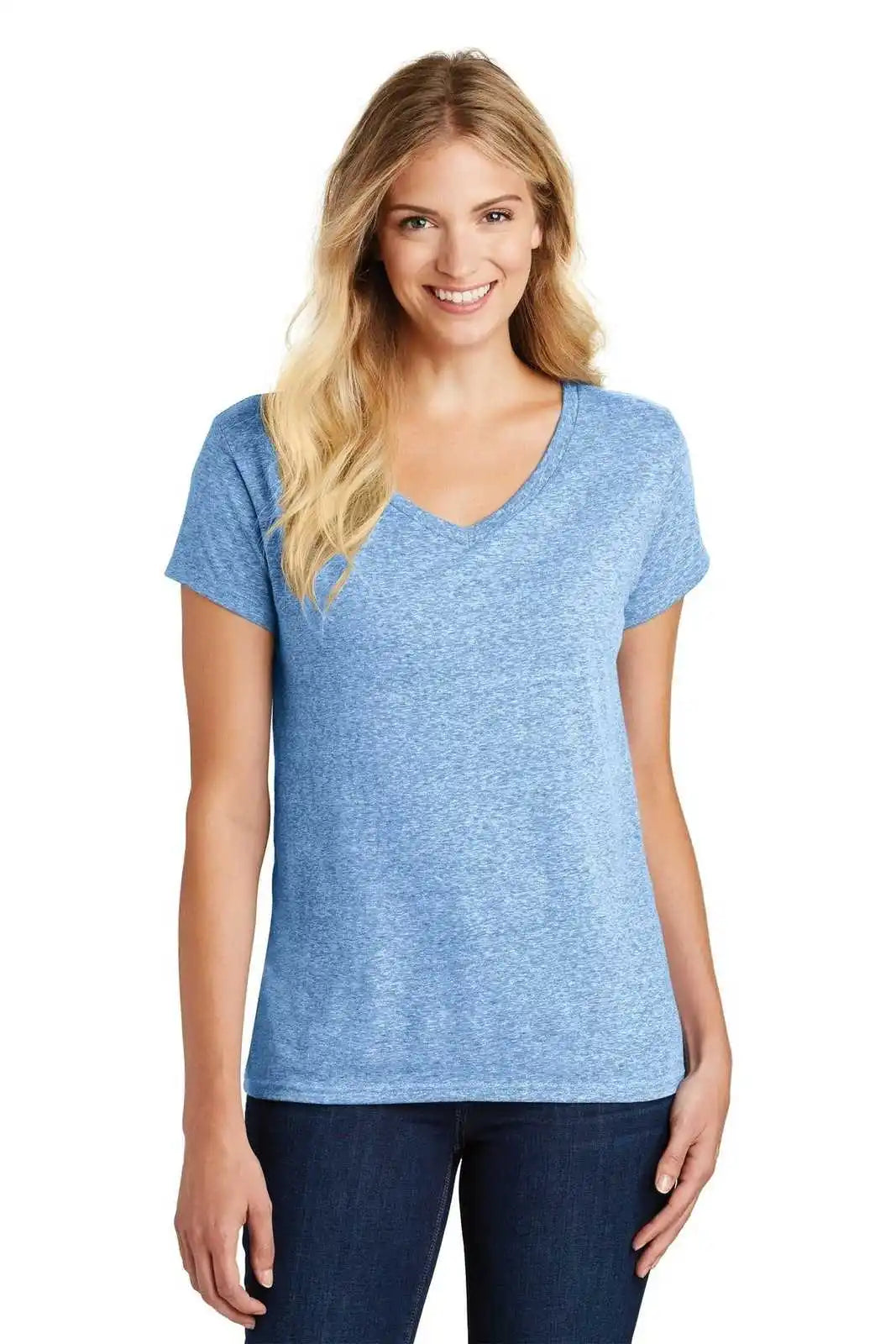 District Dm465a Women’s Astro V-neck Tee - Royal