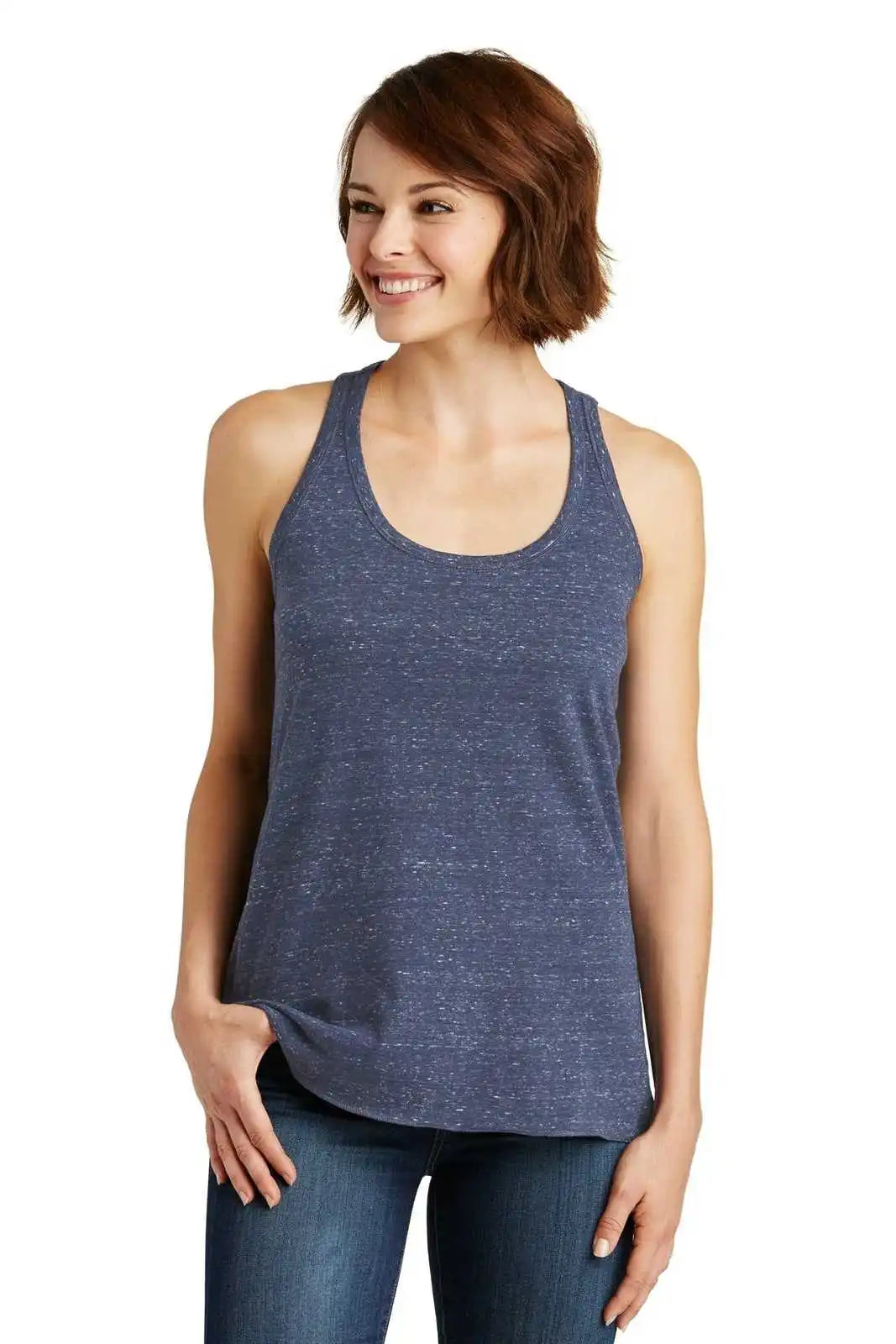 District Dm466 Women’s Cosmic Twist Back Tank - Navy Royal