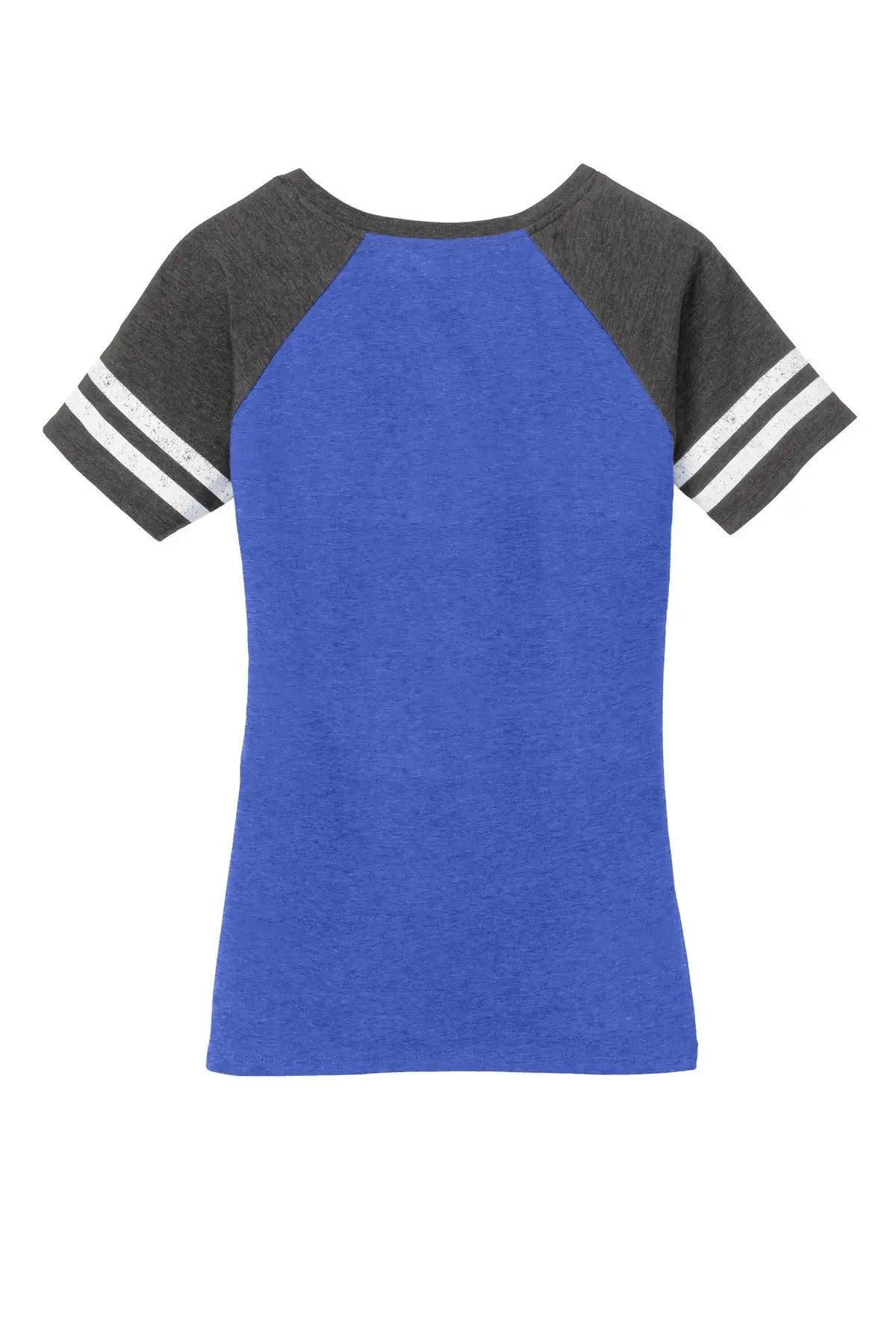 District Dm476 Women’s Game V-neck Tee - Heathered True Royal Charcoal - Royal/ / Ladies Xs