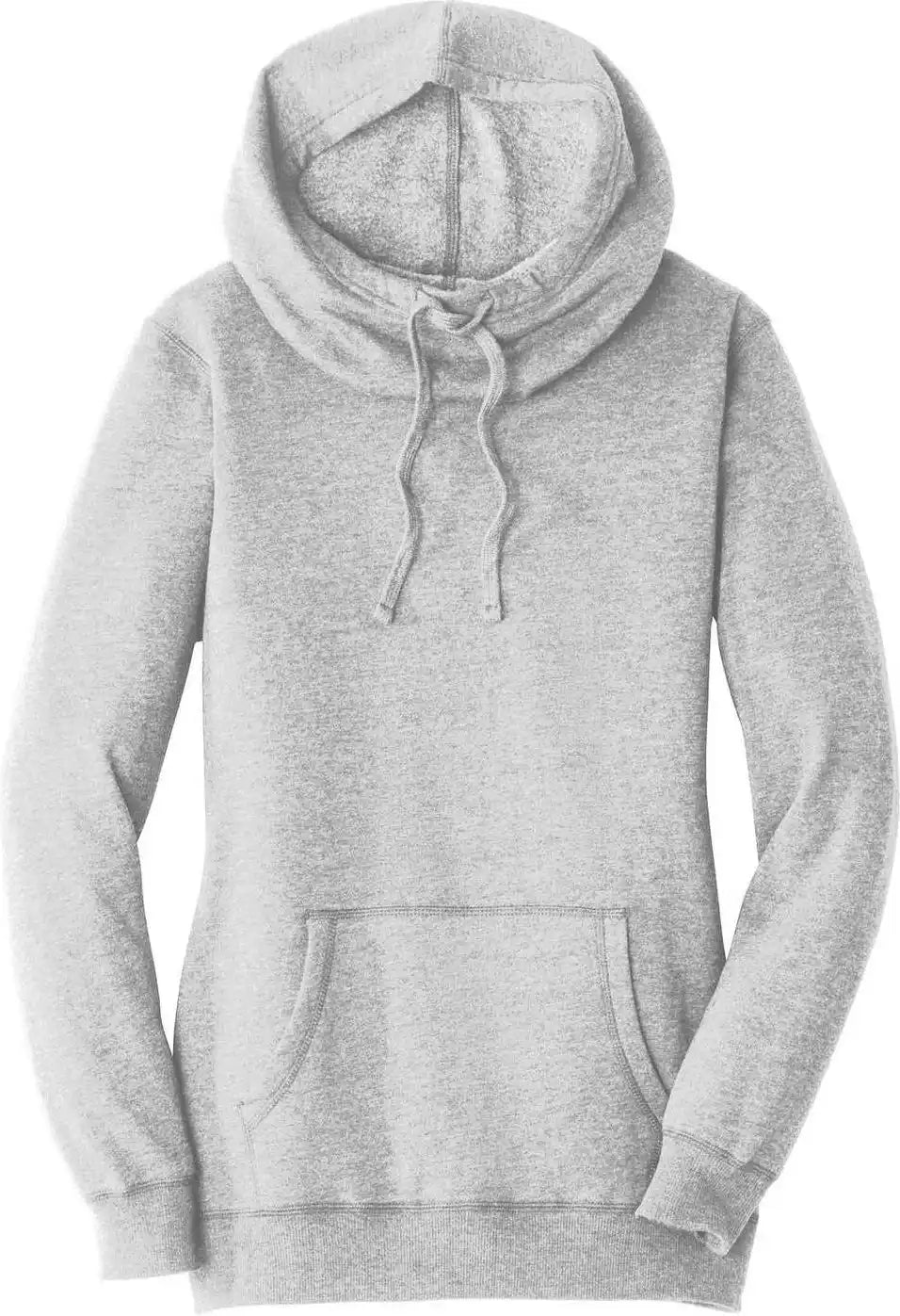 District Dm493 Women’s Lightweight Fleece Hoodie Heathered Gray