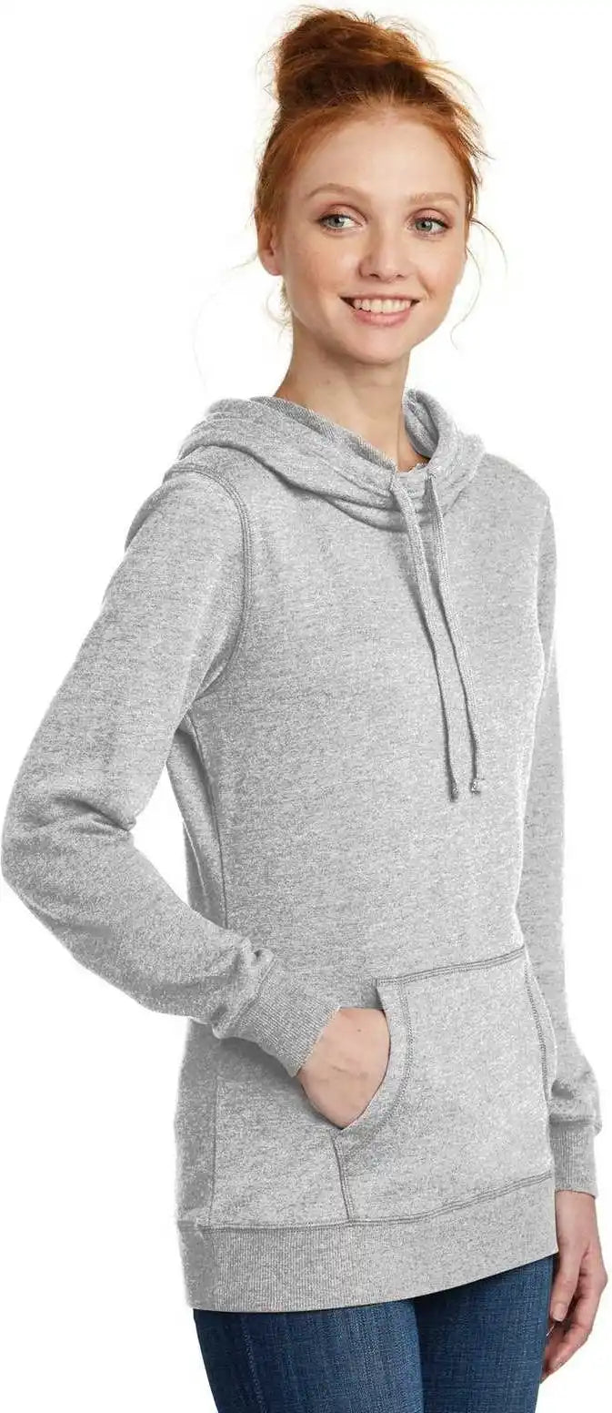 District Dm493 Women’s Lightweight Fleece Hoodie Heathered Gray