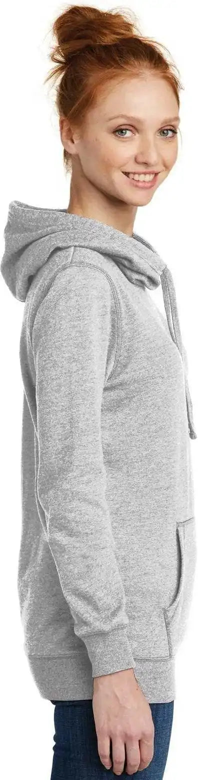 District Dm493 Women’s Lightweight Fleece Hoodie Heathered Gray