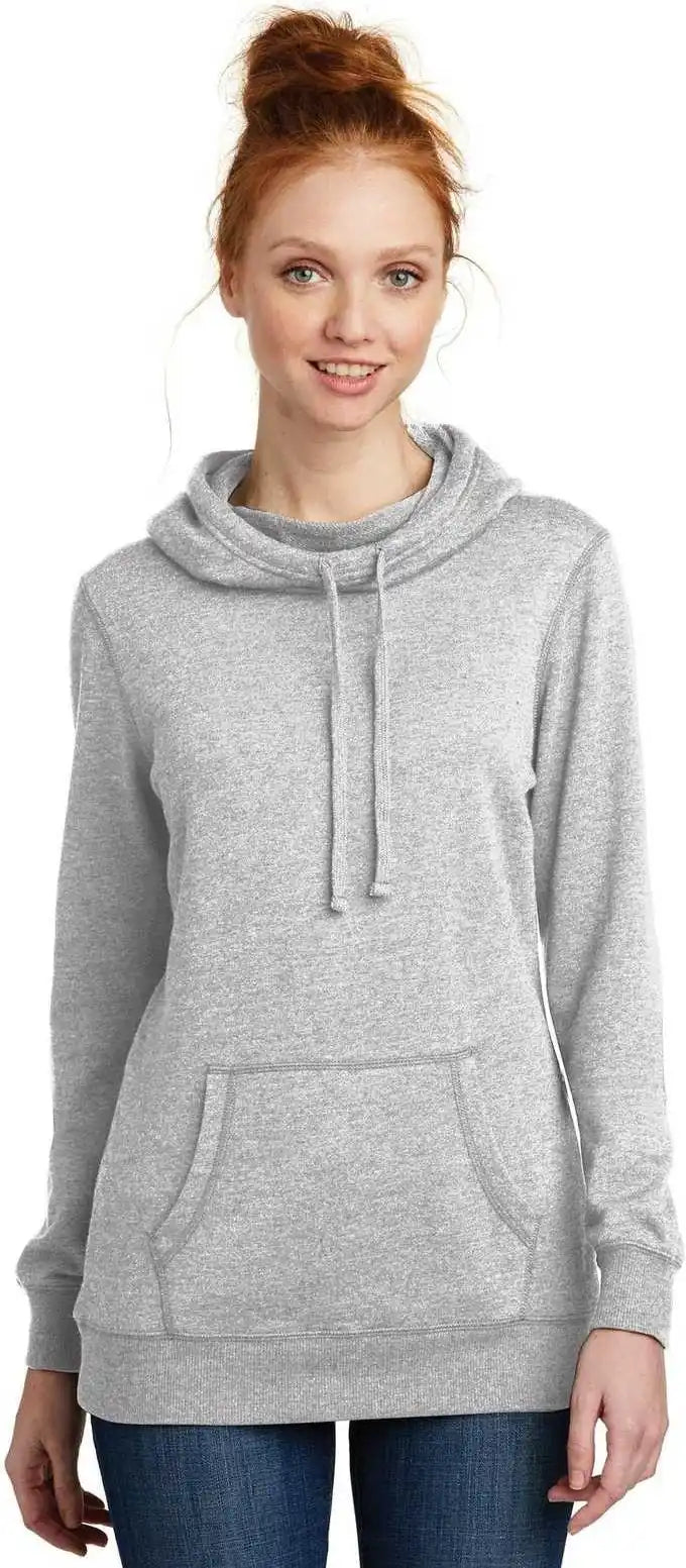 District Dm493 Women’s Lightweight Fleece Hoodie Heathered Gray