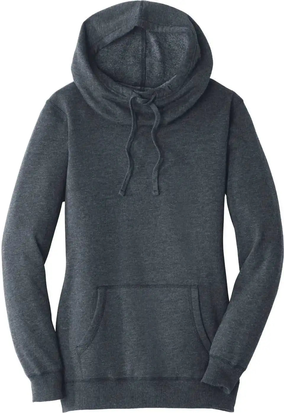 District Dm493 Women’s Lightweight Fleece Hoodie - Heathered Navy