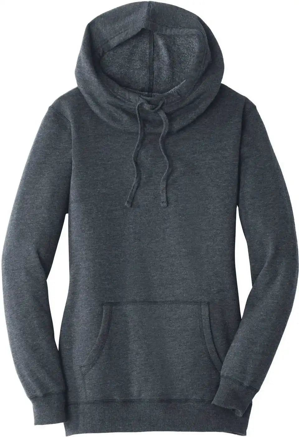 District Dm493 Women’s Lightweight Fleece Hoodie Heathered Navy