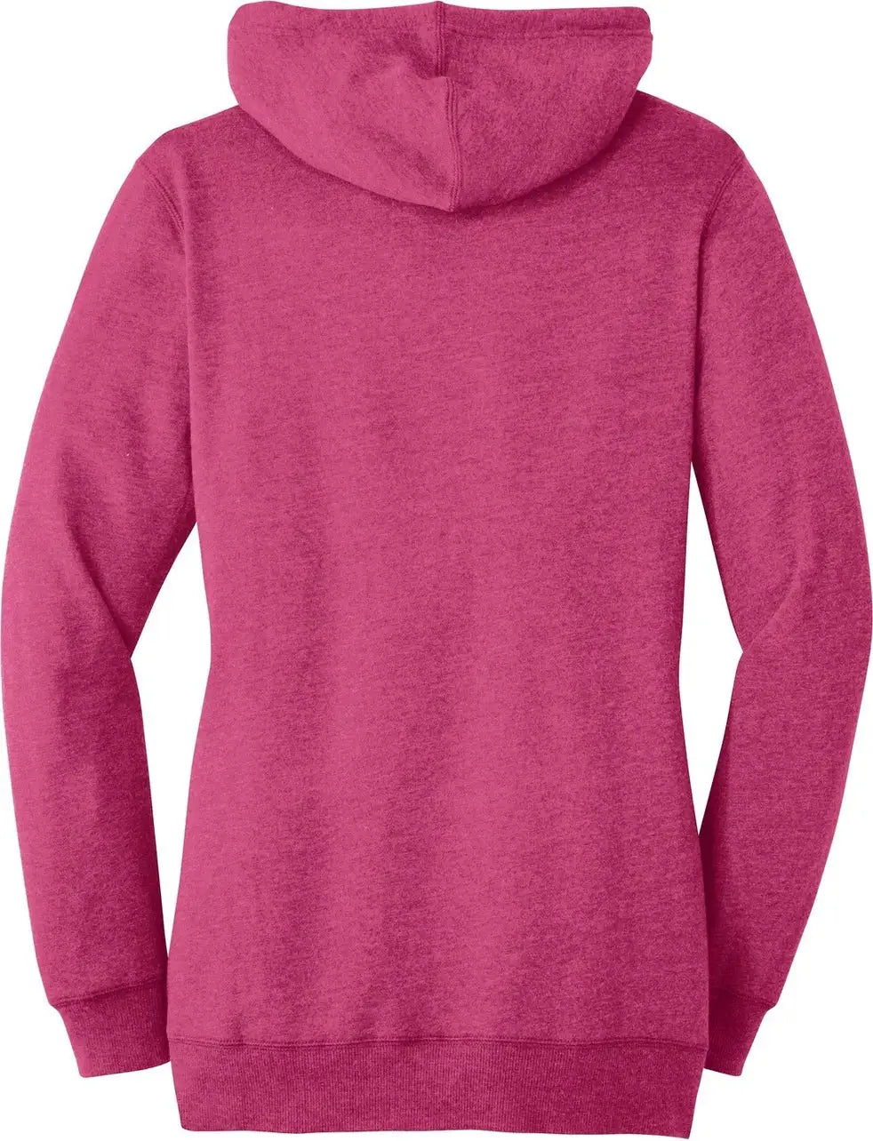District Dm493 Women’s Lightweight Fleece Hoodie - Heathered Pink Azalea