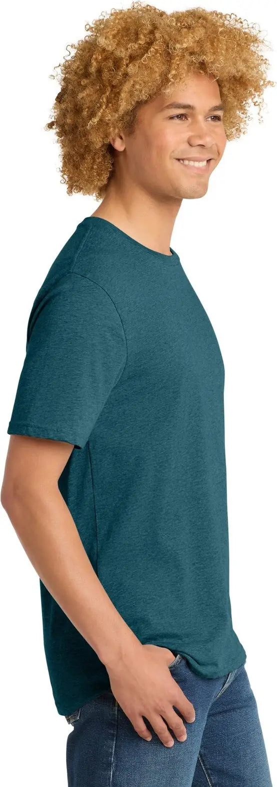 District Dt104 Perfect Weight Tee - Caribbean Blue Heather