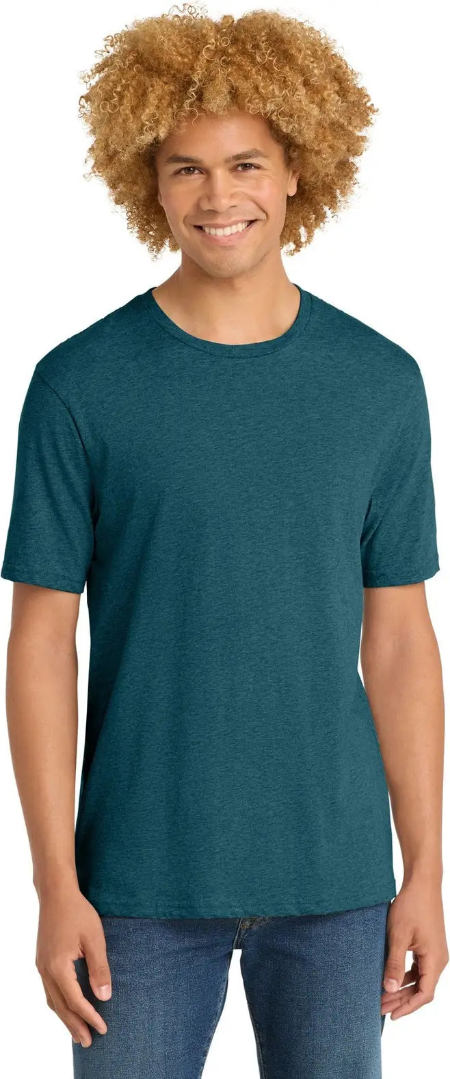 District Dt104 Perfect Weight Tee - Caribbean Blue Heather