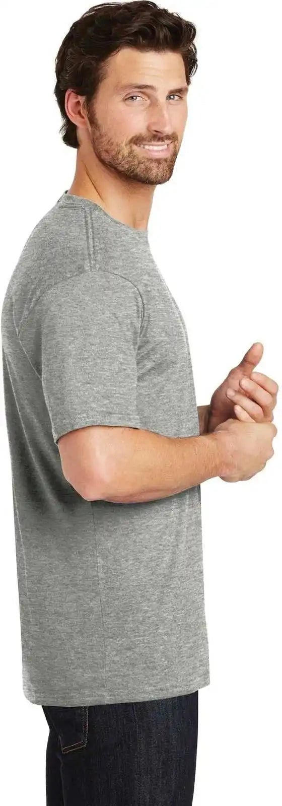 District Dt104 Perfect Weight Tee Heathered Steel