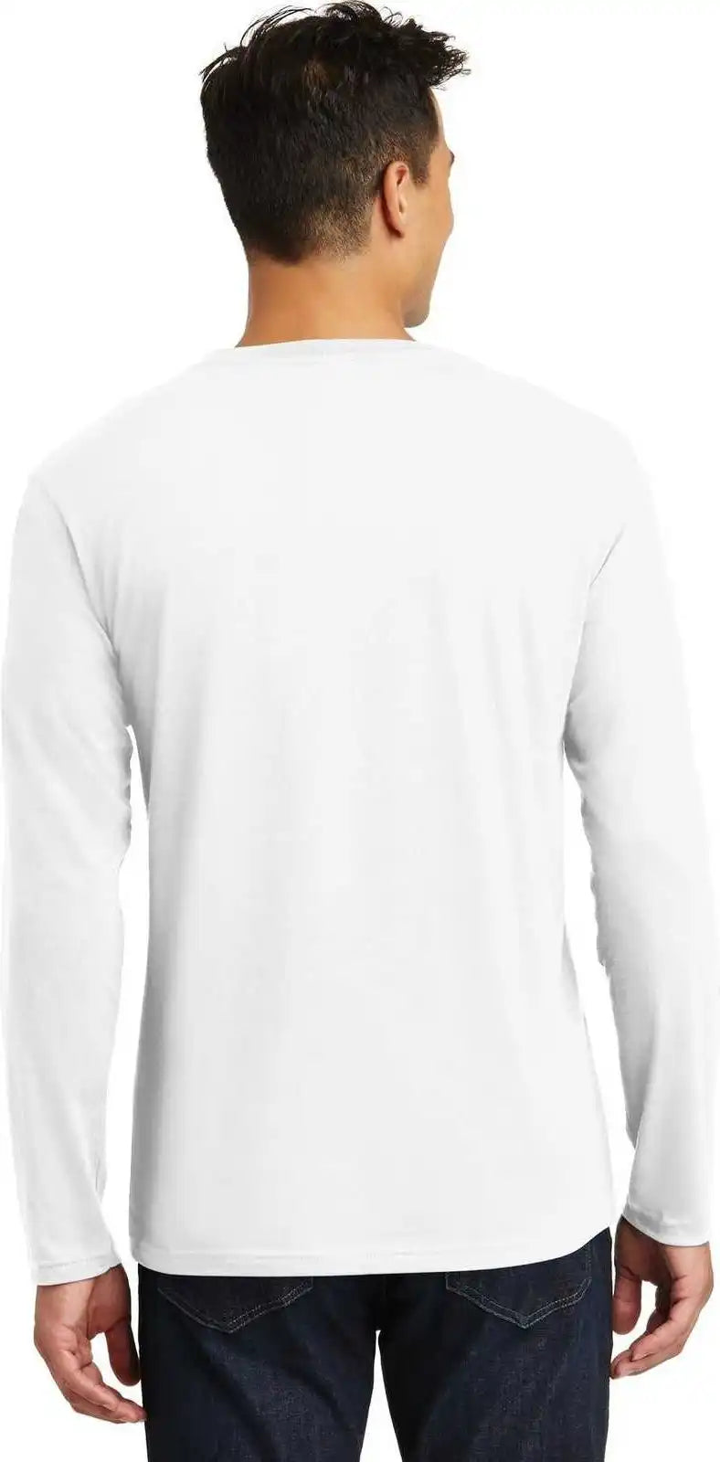 District Dt105 Perfect Weight Long Sleeve Tee Bright White