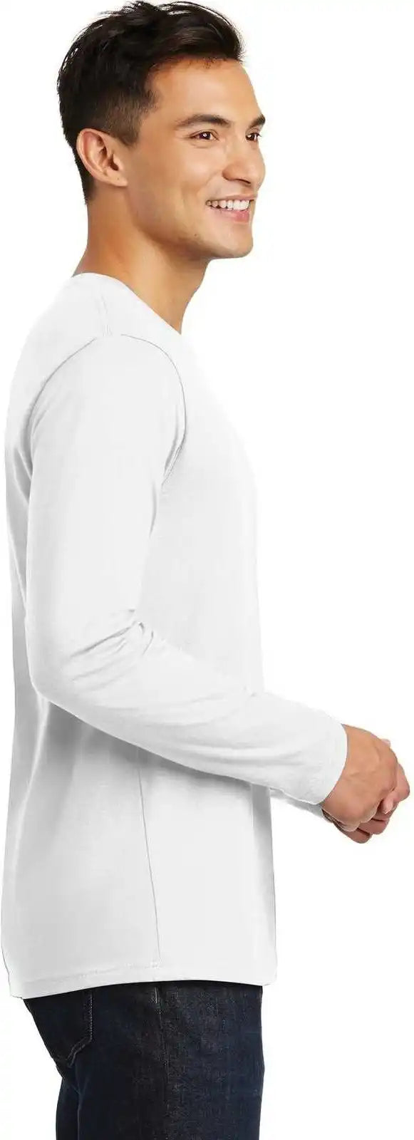 District Dt105 Perfect Weight Long Sleeve Tee Bright White