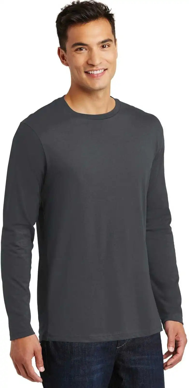 District Dt105 Perfect Weight Long Sleeve Tee - Charcoal