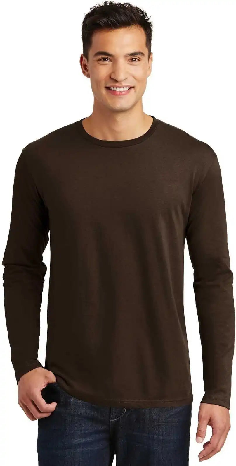 District Dt105 Perfect Weight Long Sleeve Tee - Espresso