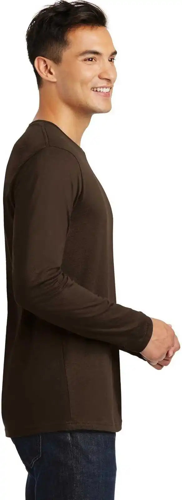 District Dt105 Perfect Weight Long Sleeve Tee - Espresso