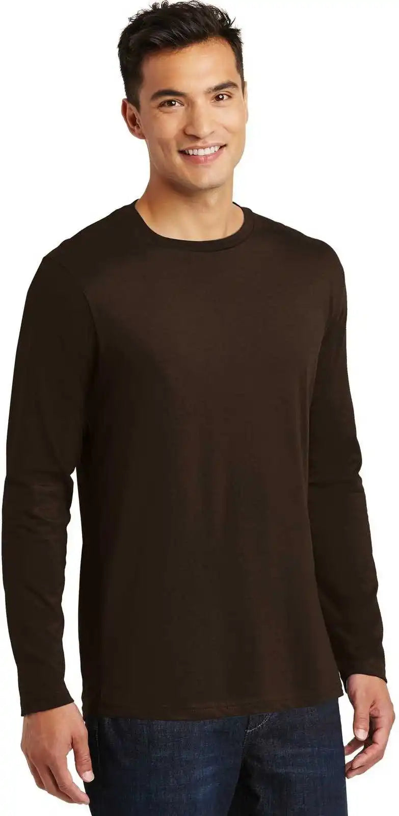 District Dt105 Perfect Weight Long Sleeve Tee - Espresso