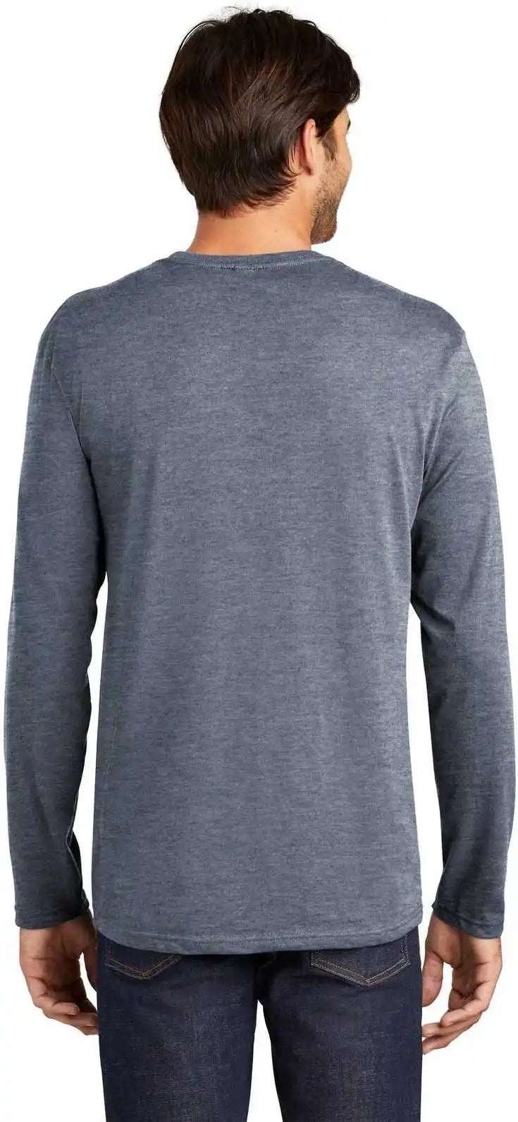 District Dt105 Perfect Weight Long Sleeve Tee Heathered Navy