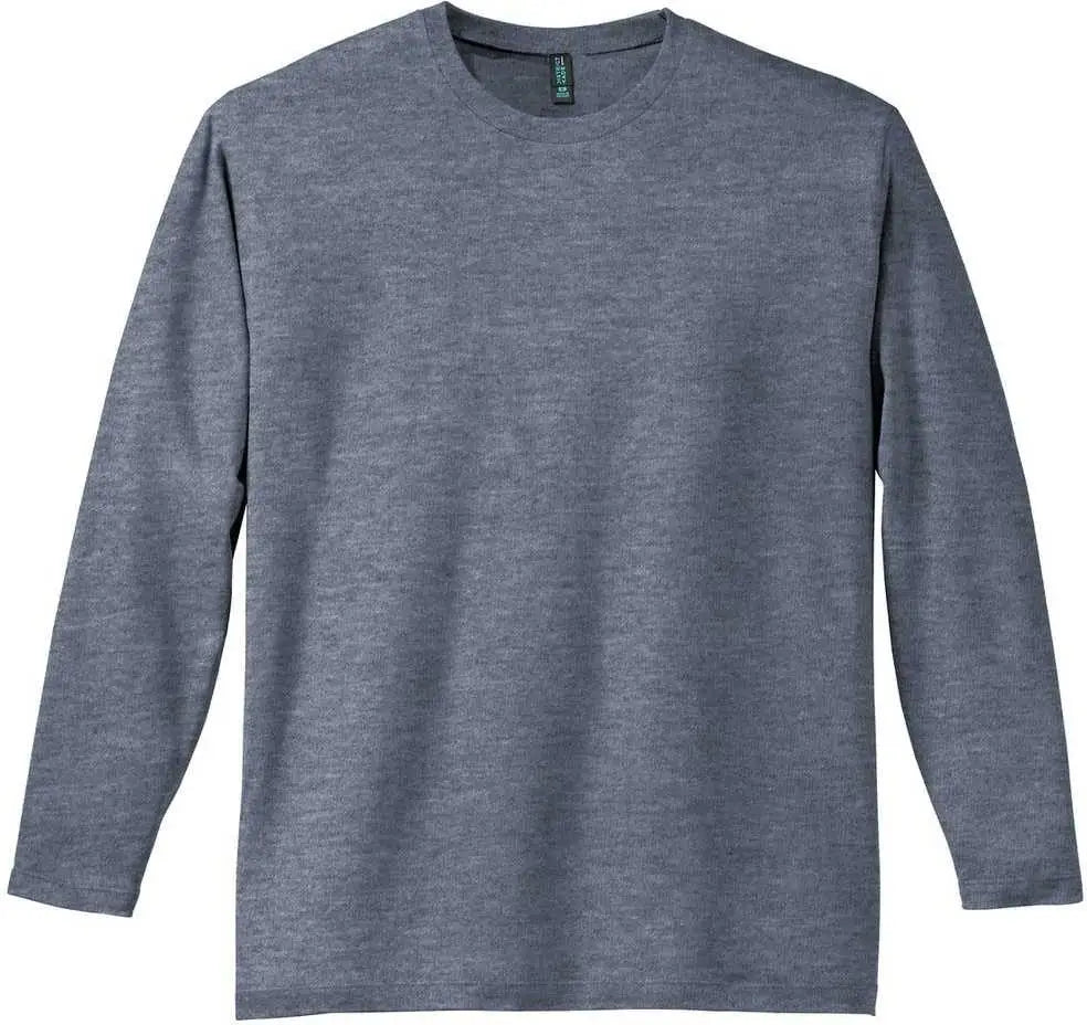 District Dt105 Perfect Weight Long Sleeve Tee - Heathered Navy