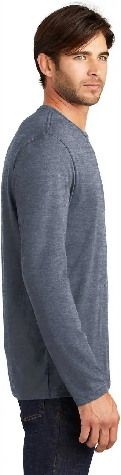 District Dt105 Perfect Weight Long Sleeve Tee Heathered Navy