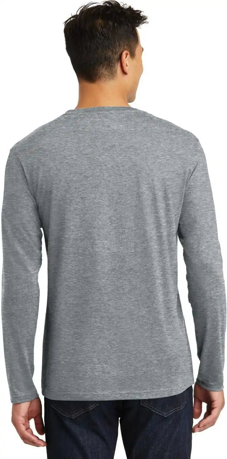 District Dt105 Perfect Weight Long Sleeve Tee Heathered Steel